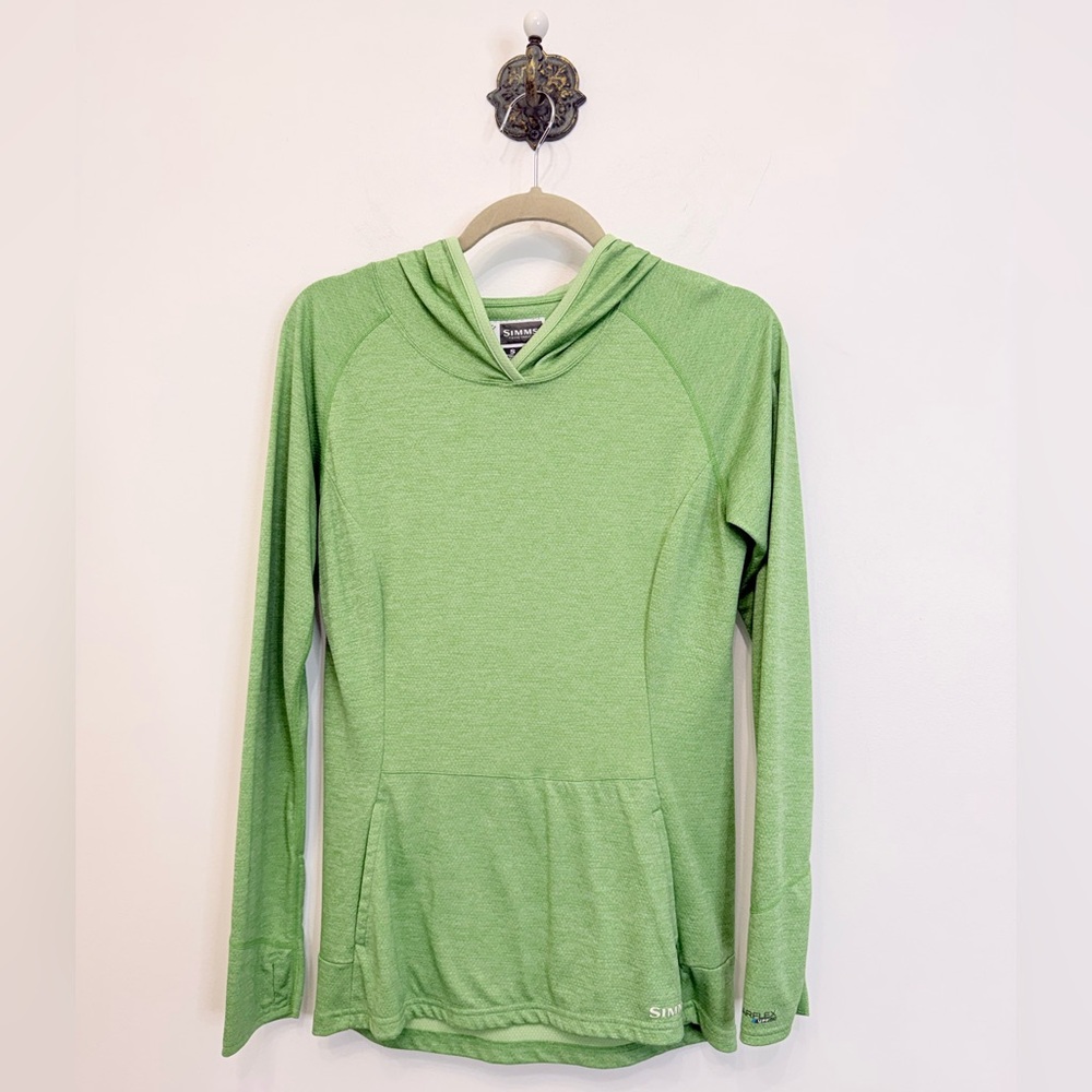 Simms Fishing Bugstopper Hoody Shirt Meadow Green Women’s Small InsectShield